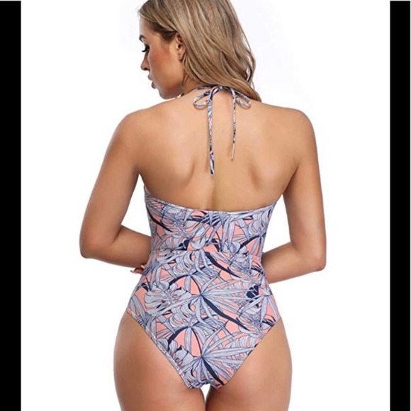 High Waisted Printing Halter Beach Swimsuit - Picture 3 of 4